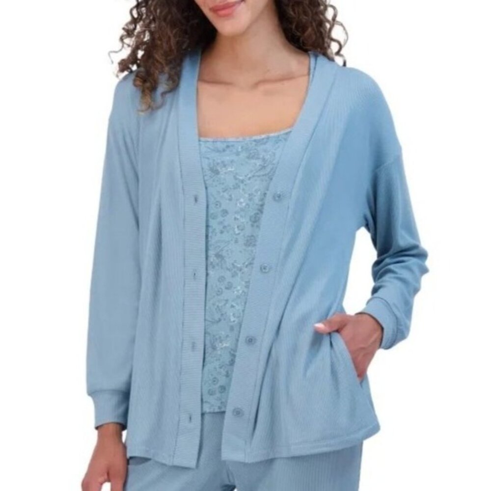 New Live2Lounge S 2-piece Loungewear Set Cardigan Sleeveless Tank Top Pants Cool